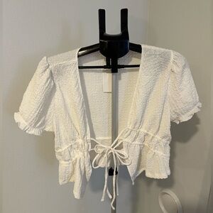 H&M Divided Textured Cream Top